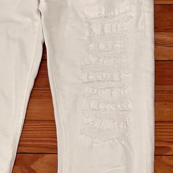 Frame Denim White Distressed Le Boy Straight Leg Jeans Size 28 - Picture 6 of 14